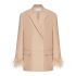Valentino Beige Double-breasted Blazer with Feathers