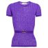 Valentino Purple ribbed knit top with belt