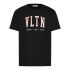 Valentino T-shirt nera con stampa VLTN a contrasto