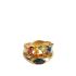 Maniae gold ring with multicoloured stones