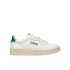 Medalist low white and green leather trainers