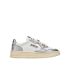 Medalist low two-tone leather white and silver sneakers