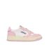Medalist low two-tone leather white and pink sneakers