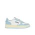 Medalist low two-tone leather white and light blue sneakers