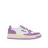 Medalist low two-tone leather white and lilac sneakers