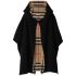 Hooded cashmere cape