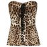 Leopard-print lace-up corset