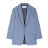 Oversized blazer in blue cotton