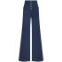 Logo-embossed button high-rise flared jeans