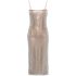 Nude midi dress with crystals decoration
