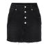 High-waisted black denim skirt