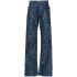 Snakeskin-print straight jeans