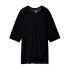 Black raw-cut cotton T-shirt