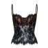 Scallop-edged lace bustier top
