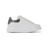 White oversized sneakers with contrasting metallic detailing
