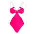 Fuchsia one-piece swimsuit with cut-out detail