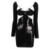 Black sequin short dress