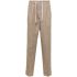 Straight trousers with beige drawstring