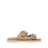 Suede sandals with double buckles