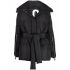 Black down jacket with waist knot