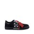 Vulcanized contrasting-tag canvas black sneakers