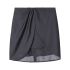 Grey draped pinstripe mini skirt
