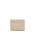 Beige leather card holder with logo