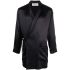Black silk satin wrap-around jacket