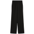 Black stretch wool flare pants