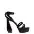 Black leather heeled Sandals