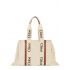 White Woody tote Bag with fringes