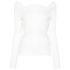 White lace-panel knitted top