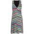 Multicolored chevron knit V-neck Dress