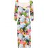 Multicolored Hydrangea print midi Dress