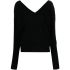 Black sweater with deep V-neck