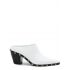 White leather Western Mules