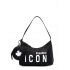 Icon print black shoulder Bag