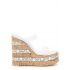 White Croco Crystal two-band Mules