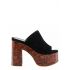 Cork heel black Mules