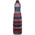 Multicolored striped Lumière long Dress