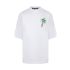 T-shirt oversize bianca dettaglio palma