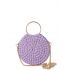 Lilac Pippo raffia round Bag