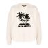 Sunset Palms embroidery white crewneck Sweatshirt