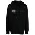 Black rhinestone-embellished logo print hoodie