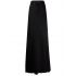 Black high-waisted flared denim Skirt