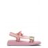 Sandali Vivier Slide Trekky rosa con fibbia strass