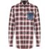 Red checked Shirt with denim pocket