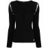Black lace-up long sleeved Top