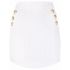 Embossed buttons white ribbed mini Skirt