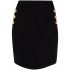 Side buttons black ribbed Skirt